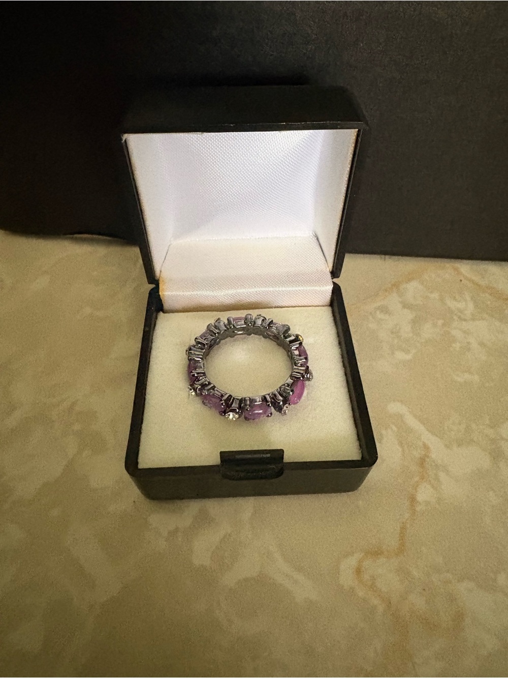Purple & Silver Gemstone Ring Like New